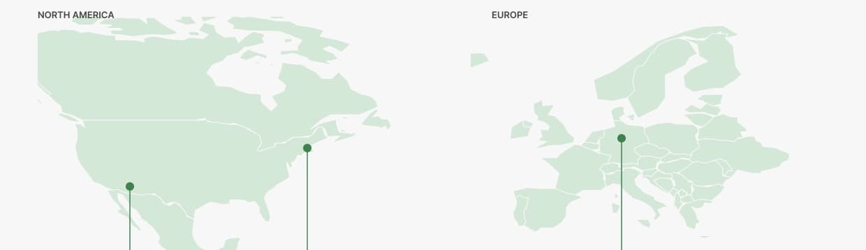 North America and Europe, with a pin on each region where Qnetic has signed a letter of intent